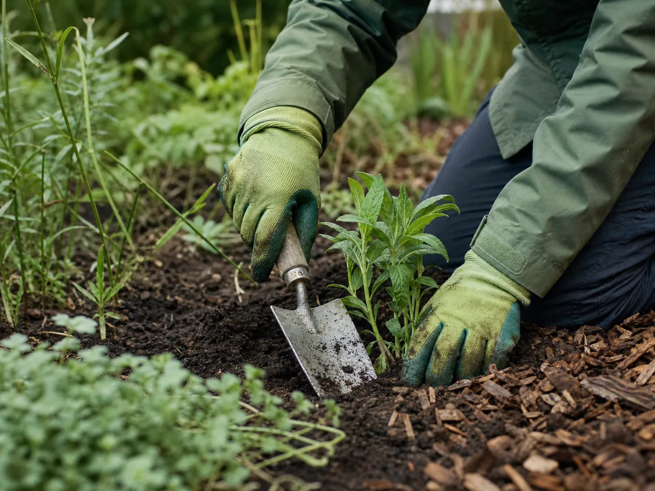Beplanting aanbrengen in een border