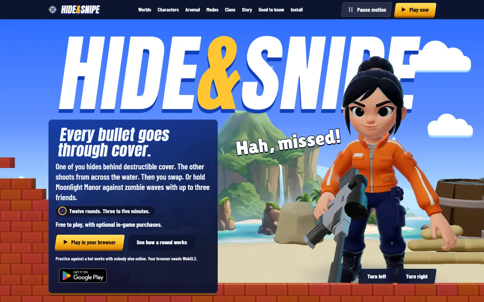 Hide & Snipe, de door nixcape gebouwde game met sniperduels en zombie-overleven, te spelen in de browser en op Android