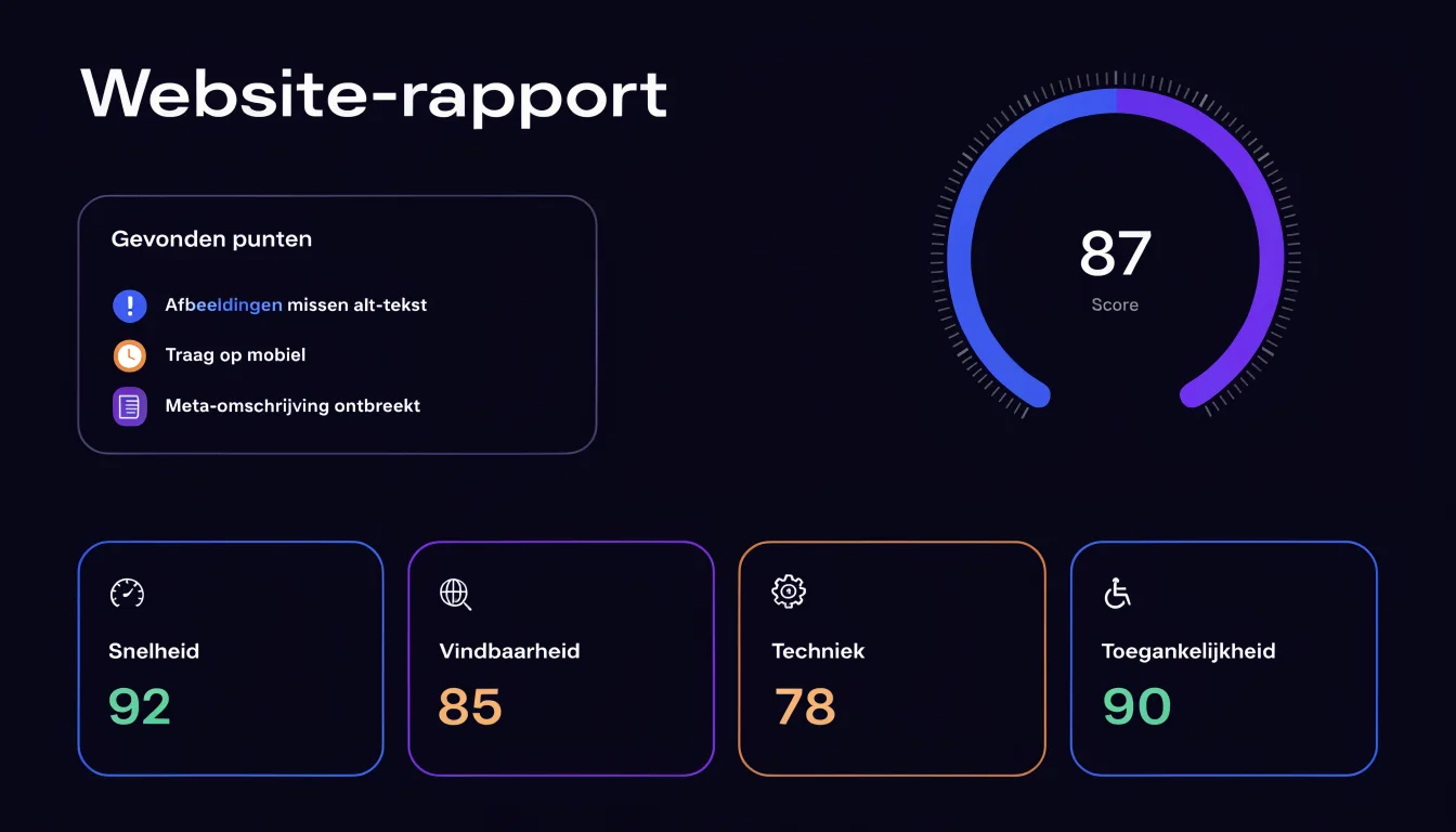 Voorbeeld van een scan-rapport, ter illustratie
