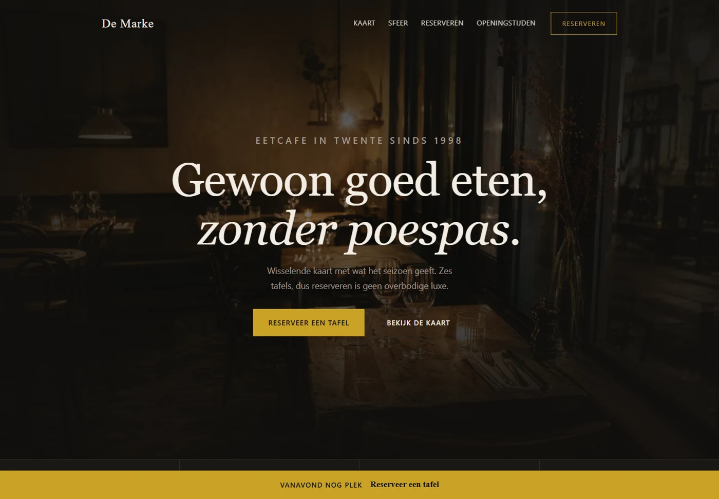 De Marke: een interactieve restaurantwebsite als ontwerpvoorbeeld van nixcape